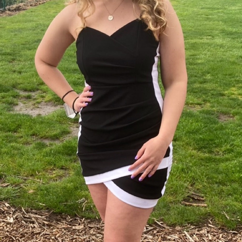 Almost Famous Black & White Dress